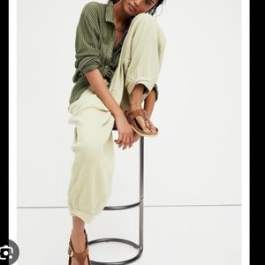 FP Day at the Beach Pants Cream Ivory Joggers Ribbed XS